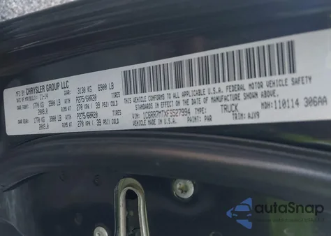 2015 Ram 1500 Sport from USA, damaged, VIN 1C6RR7MTXFS527994